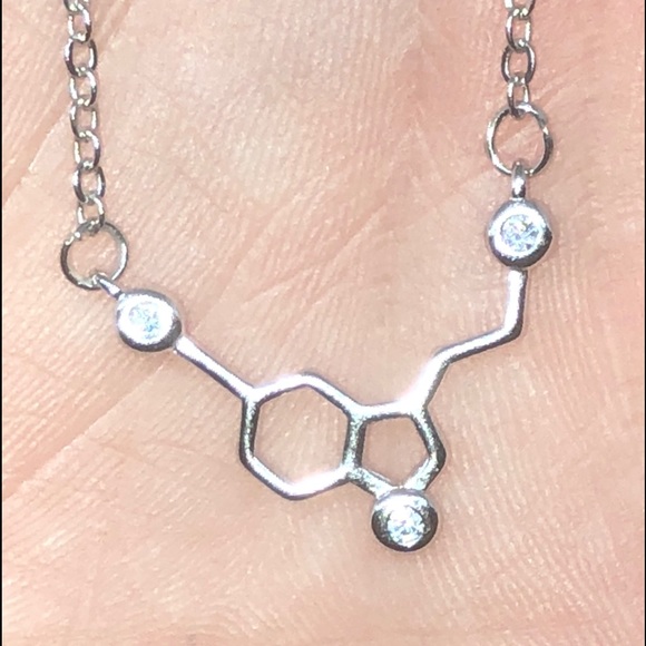 Jewelry - 925 Serotonin Molecule Necklace w/AAACZ 16"